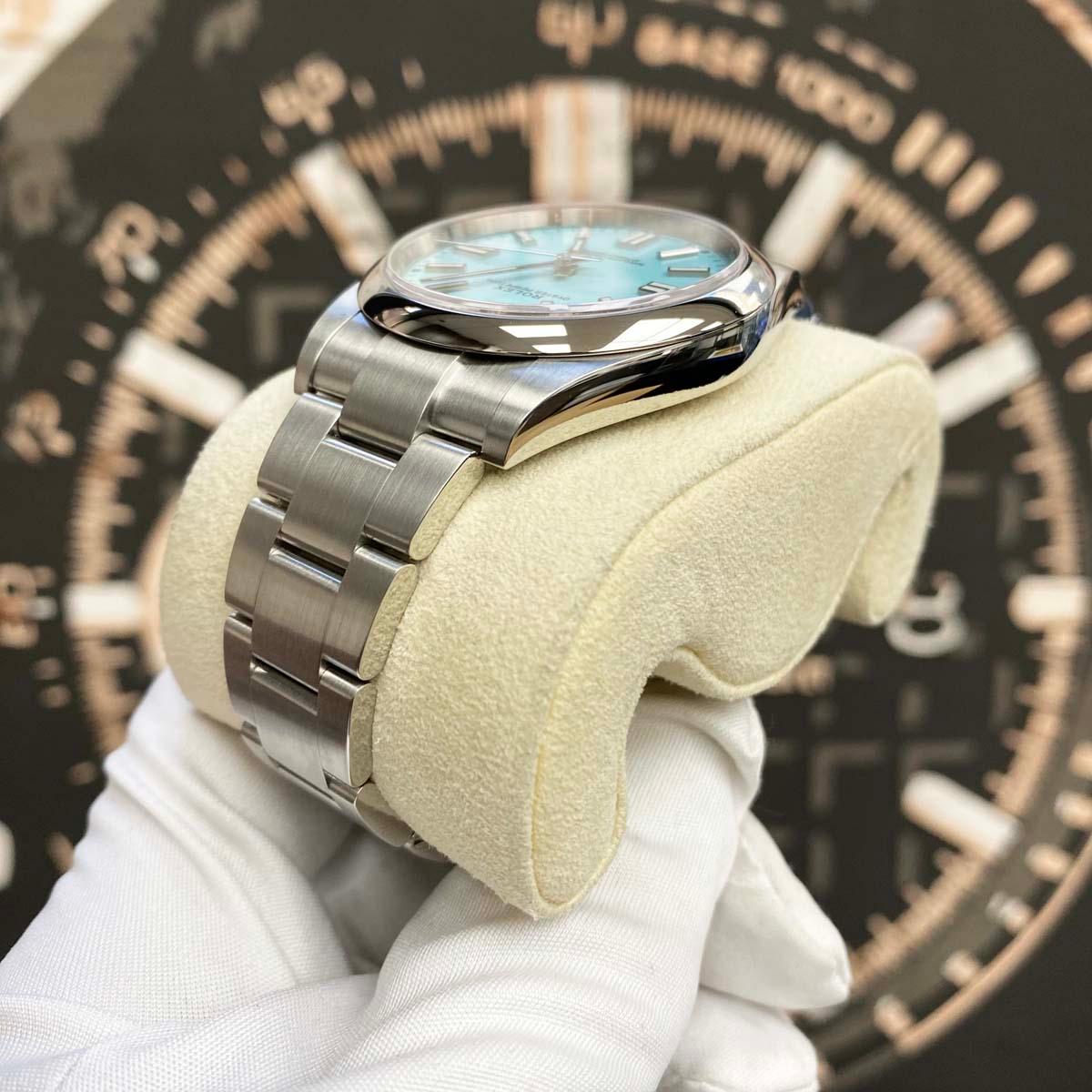 Rolex Oyster Perpetual "Tiffany" 41mm 124300 Blue Dial Pre-Owned - Gotham Trading