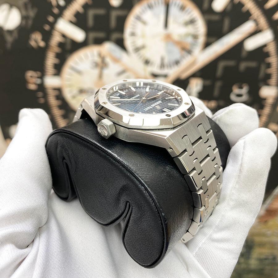 Audemars Piguet Royal Oak 37mm 15450ST.OO.1256ST.03 Blue Dial Pre-Owned - Gotham Trading