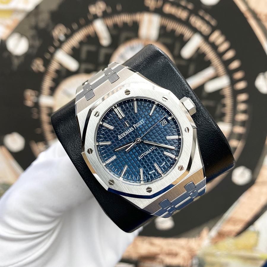 Audemars Piguet Royal Oak 37mm 15450ST.OO.1256ST.03 Blue Dial Pre-Owned - Gotham Trading