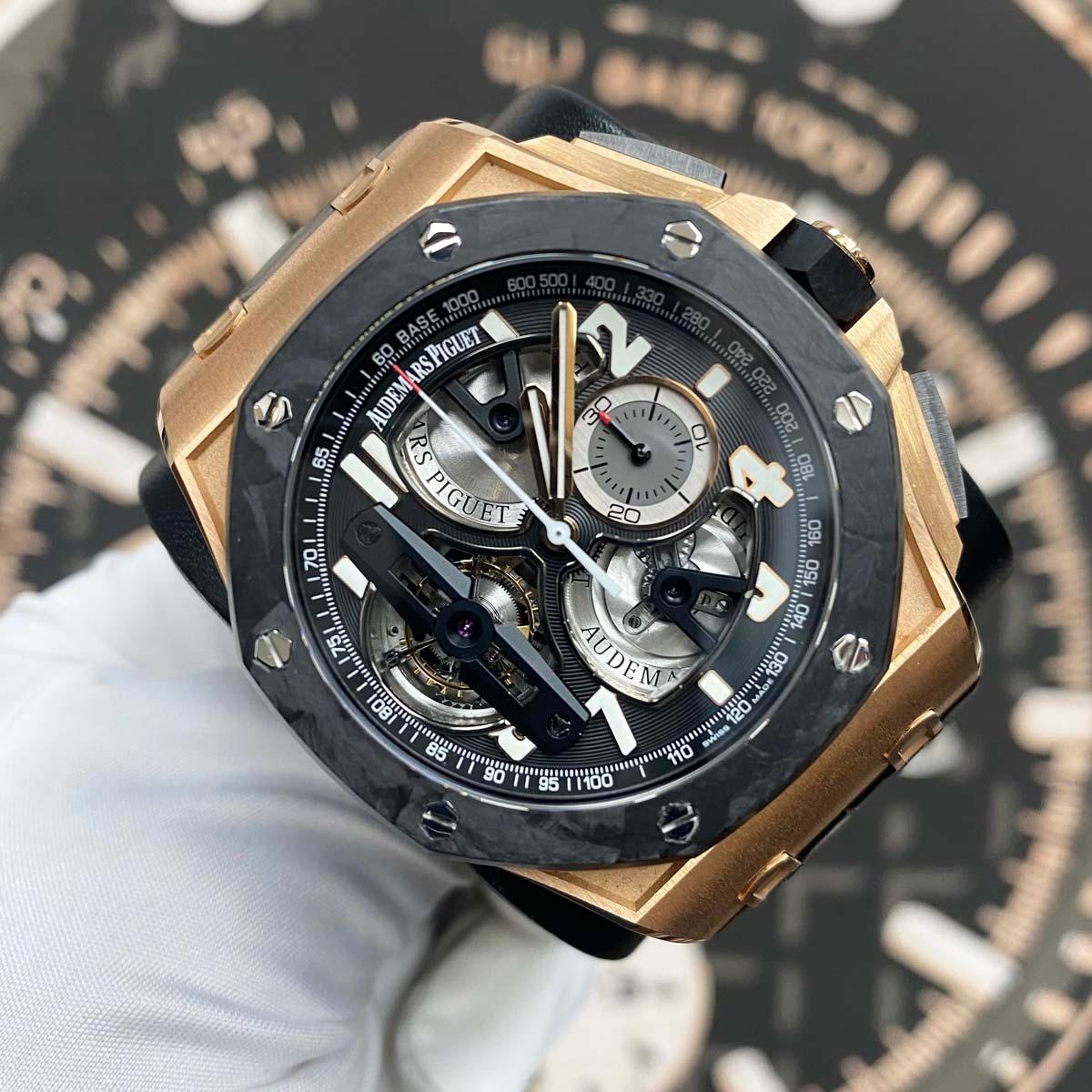 Audemars Piguet Royal Oak Offshore Tourbillon Chronograph 44mm 26288OF Openworked Dial Pre-Owned - Gotham Trading