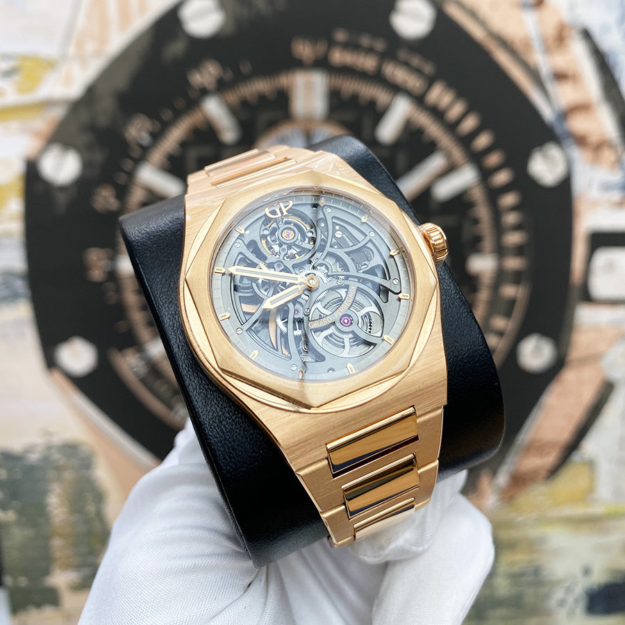 Girard-Perregaux Laureato Skeleton 81015-52-002-52A 42mm Rose Gold Openworked Dial