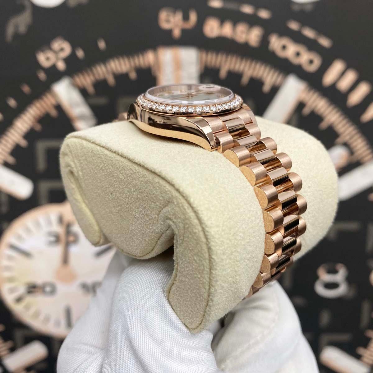 Rolex Lady-Datejust Mother Of Pearl Diamond Dial Diamond Bezel 28mm 279135RBR - Gotham Trading