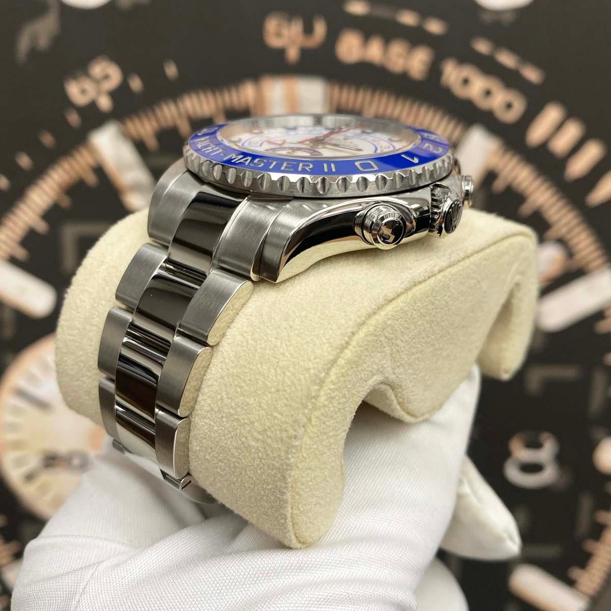Rolex Yacht-Master II 44mm 116680 Blue Hands White Dial Pre-Owned - Gotham Trading