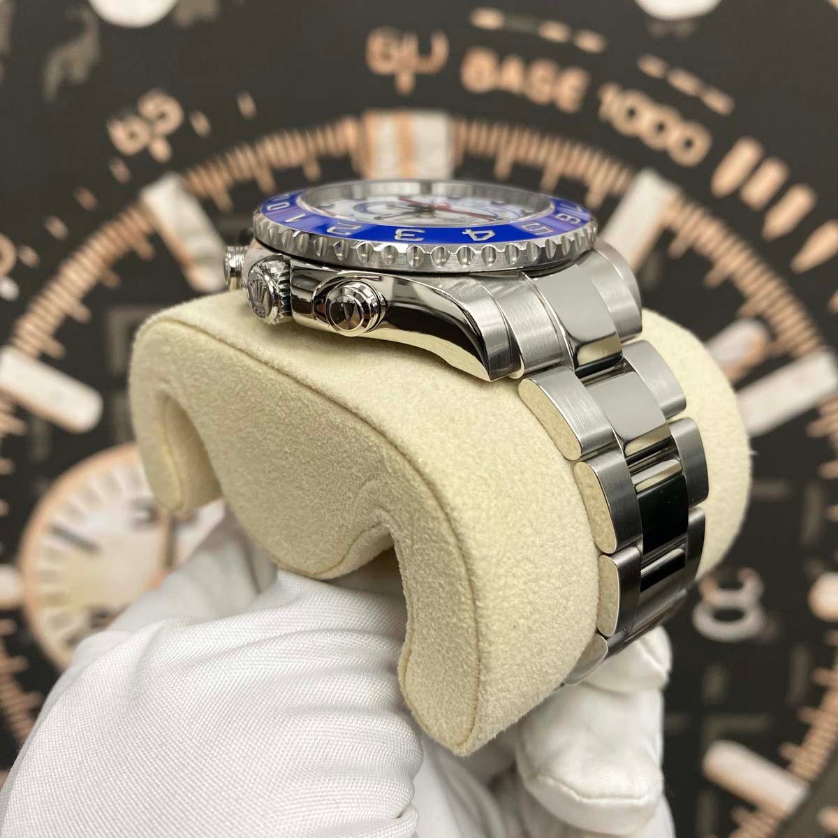 Rolex Yacht-Master II 44mm 116680 Blue Hands White Dial Pre-Owned - Gotham Trading