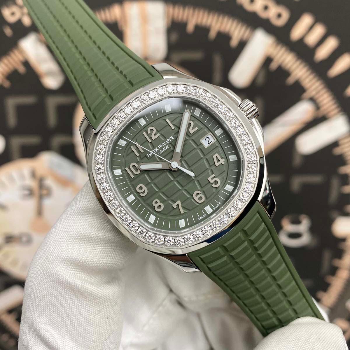 Patek Philippe Aquanaut Luce Quartz 38mm 5267-200A-011 Green Dial - Gotham Trading