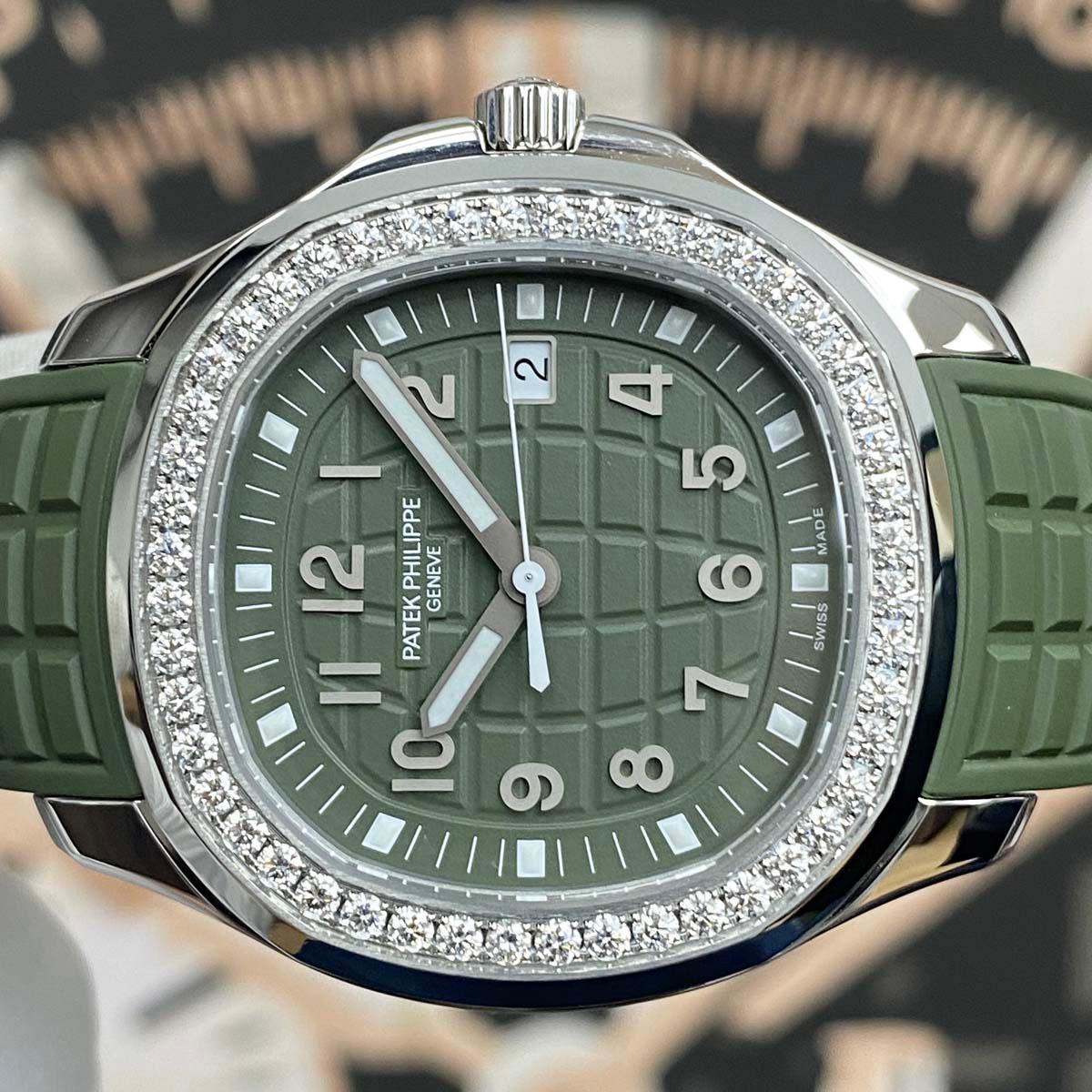 Patek Philippe Aquanaut Luce Quartz 38mm 5267-200A-011 Green Dial - Gotham Trading