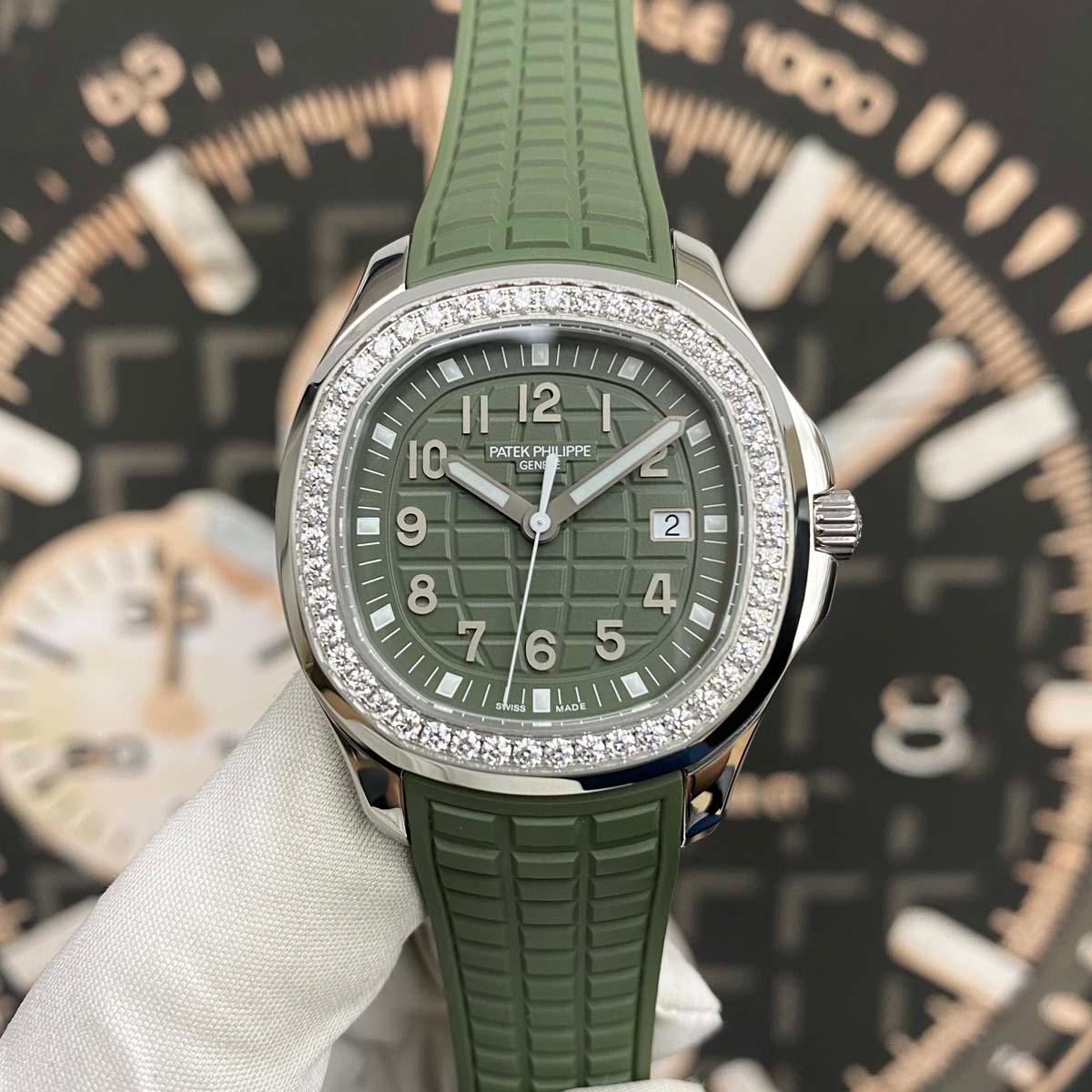Patek Philippe Aquanaut Luce Quartz 38mm 5267-200A-011 Green Dial - Gotham Trading