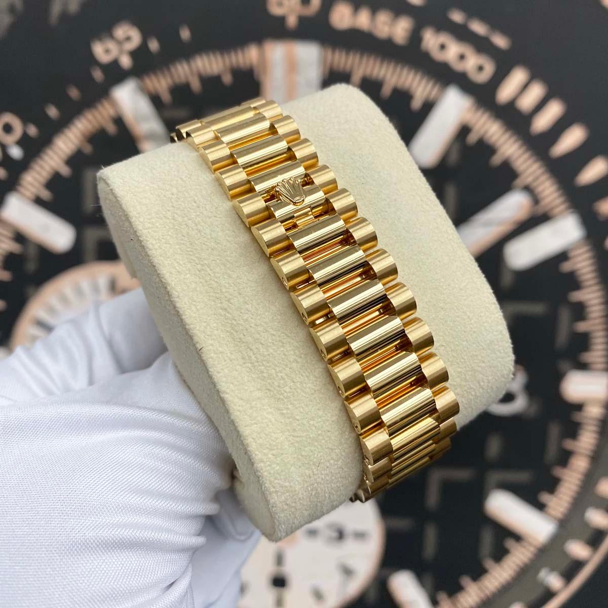 Rolex Day-Date 36mm Presidential 128238 Fluted Bezel Grey Diamond Dial Pre-Owned - Gotham Trading