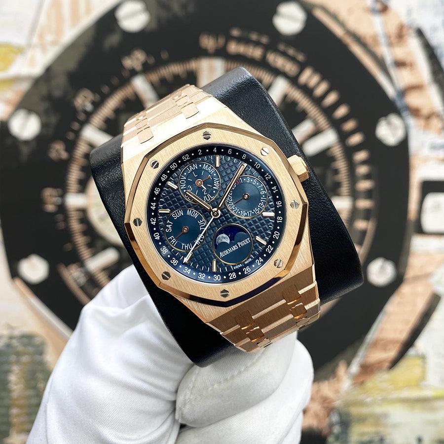 Audemars Piguet Royal Oak Perpetual Calendar 41mm 26574OR.OO.1220OR.02 Blue Dial Pre-Owned - Gotham Trading