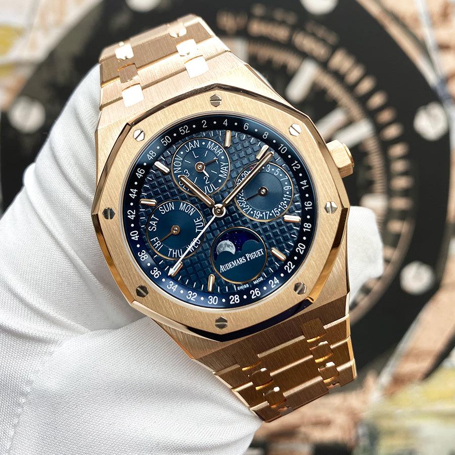 Audemars Piguet Royal Oak Perpetual Calendar 41mm 26574OR.OO.1220OR.02 Blue Dial Pre-Owned - Gotham Trading