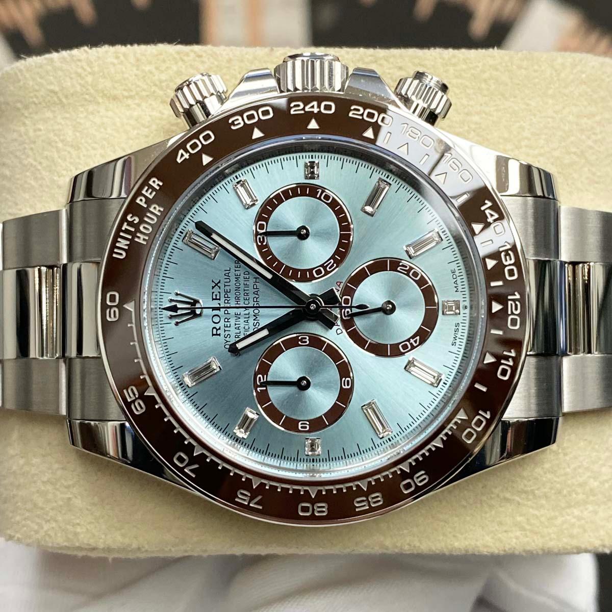 Rolex Daytona 126506 Skeletonized Case-back 40mm Ice Blue Baguette Diamond Dial - Gotham Trading