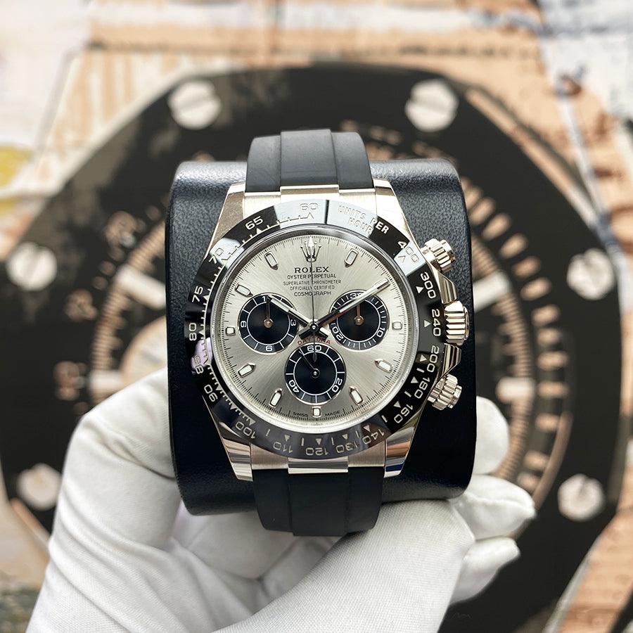 Rolex Daytona 40mm Oyster Flex 116519LN White Gold Steel Black Dial - Gotham Trading