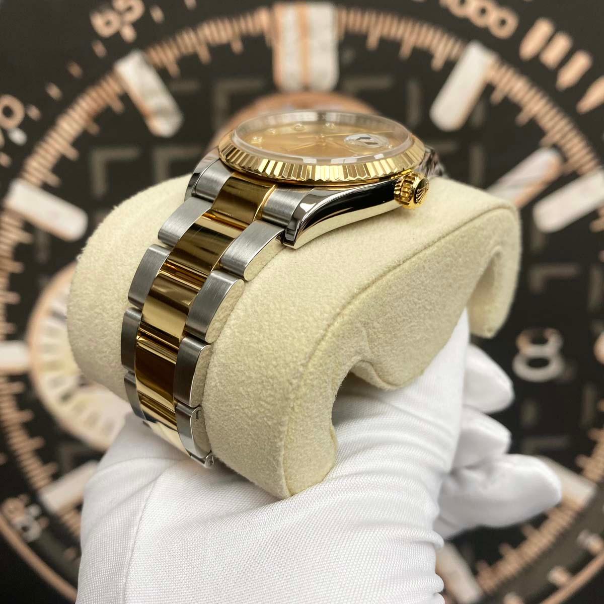 Rolex Datejust Champagne Diamond Dial Fluted Bezel 36mm 126233 Mint Condition Pre-Owned - Gotham Trading