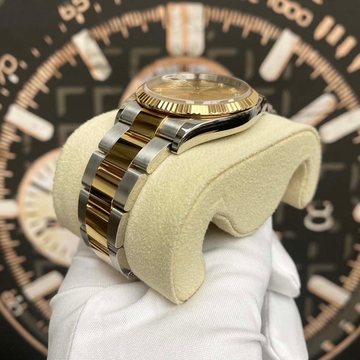 Rolex Datejust Champagne Diamond Dial Fluted Bezel 36mm 126233 Mint Condition Pre-Owned - Gotham Trading