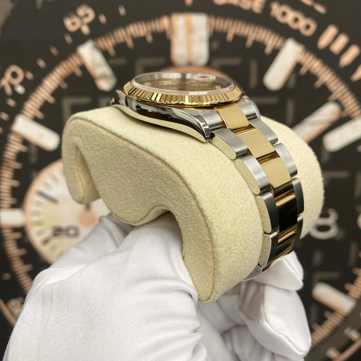 Rolex Datejust Champagne Diamond Dial Fluted Bezel 36mm 126233 Mint Condition Pre-Owned - Gotham Trading