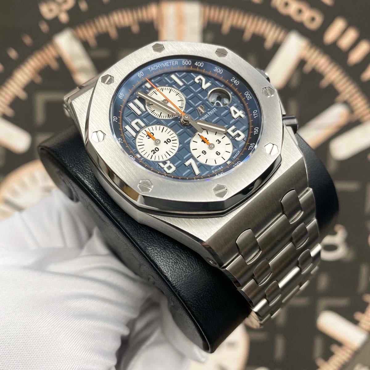 Audemars Piguet Royal Oak Offshore Chronograph 42mm 26470ST Steel Bracelet Blue Dial Pre-Owned - Gotham Trading