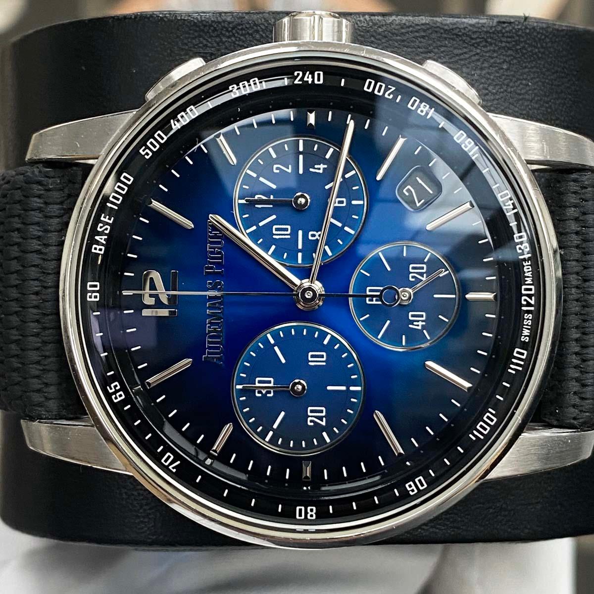 Audemars Piguet Code 11.59 Chronograph 41mm 26393BC Smoked Blue Dial Pre-Owned - Gotham Trading