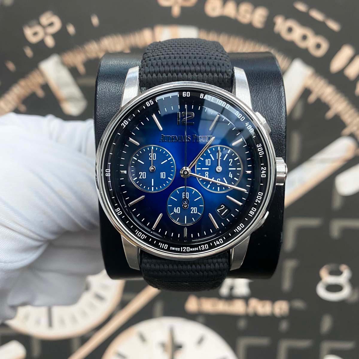 Audemars Piguet Code 11.59 Chronograph 41mm 26393BC Smoked Blue Dial Pre-Owned - Gotham Trading