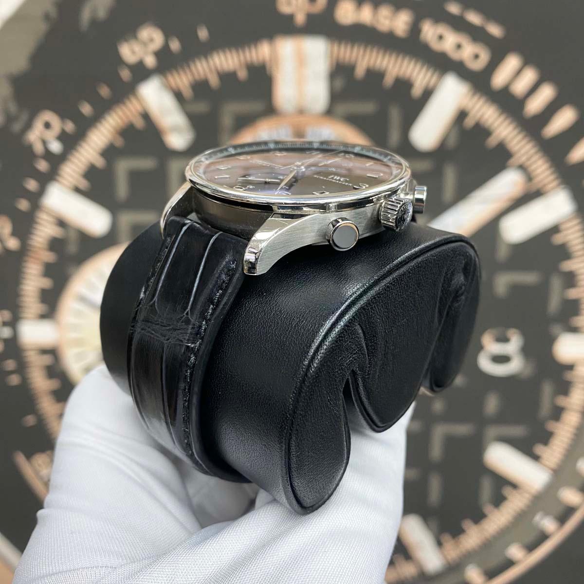 IWC Portuguese Chronograph Black Dial 41mm IW371447 Pre-Owned - Gotham Trading