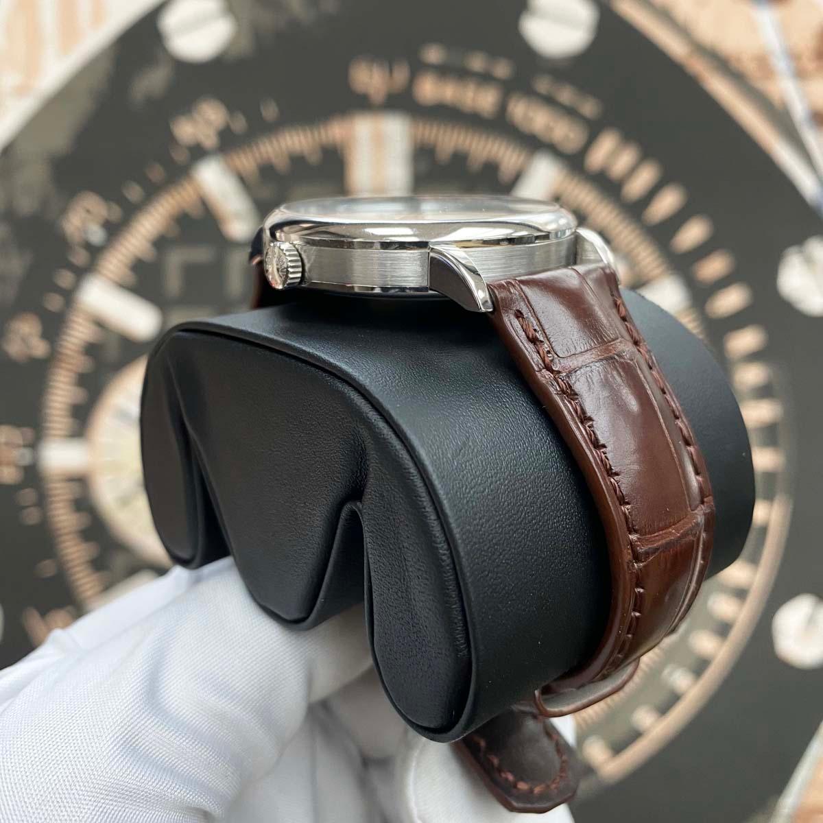 A. Lange & Sohne Saxonia 18kt White Gold Moon Phase Automatic Silver Dial Pre-Owned - Gotham Trading