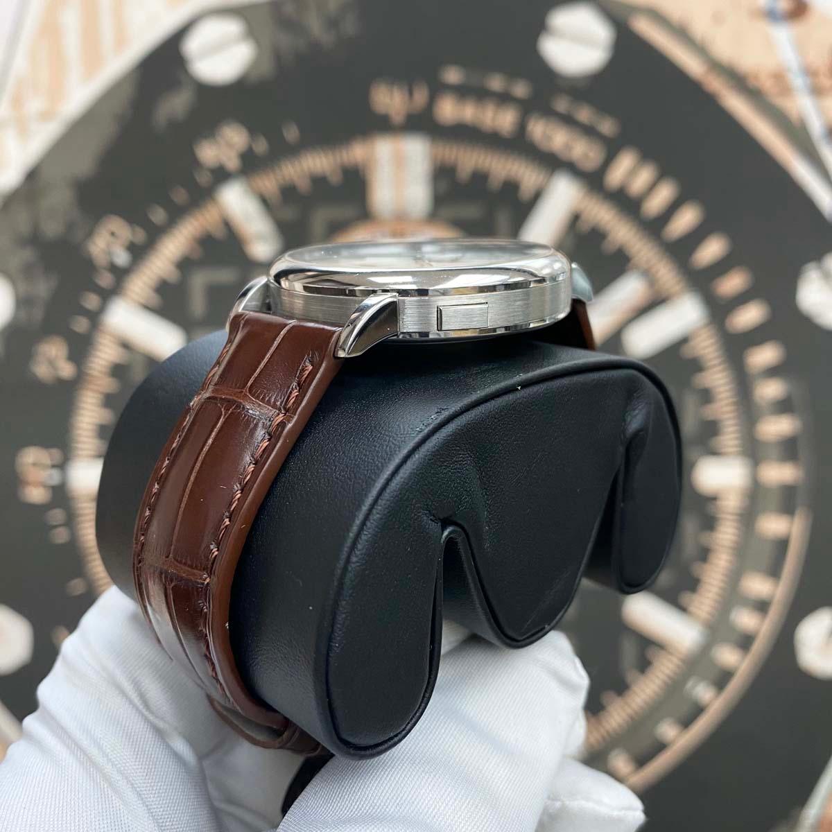 A. Lange & Sohne Saxonia 18kt White Gold Moon Phase Automatic Silver Dial Pre-Owned - Gotham Trading