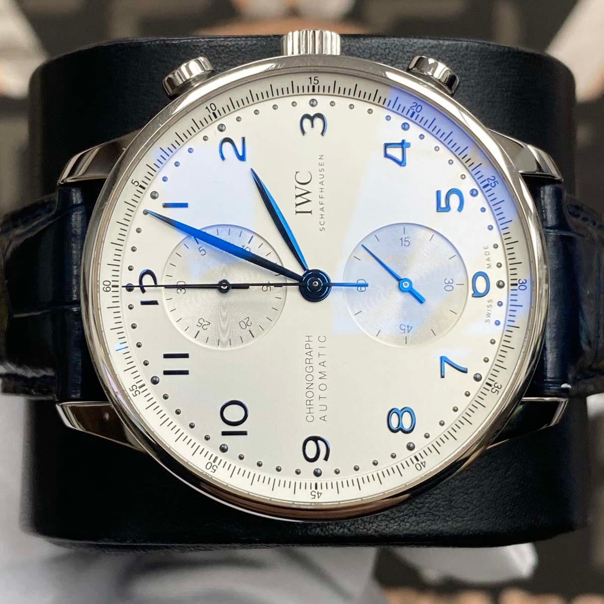 IWC 2023 Portuguese Chronograph Silver Dial 41mm IW371605 Pre-Owned - Gotham Trading