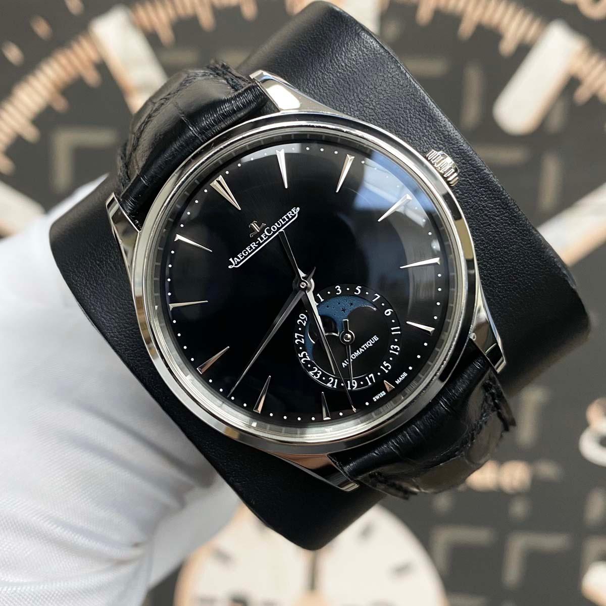 Jaeger-LeCoultre Master Ultra Thin Moon Black Dial 39mm Q1368471 Pre-Owned - Gotham Trading