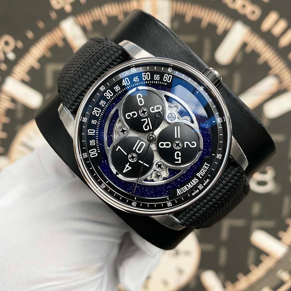 Audemars Piguet Code 11.59 Starwheel 41mm 15212NB.OO.A002KB.01 Blue Aventurine Dial NEW 2024 - Gotham Trading