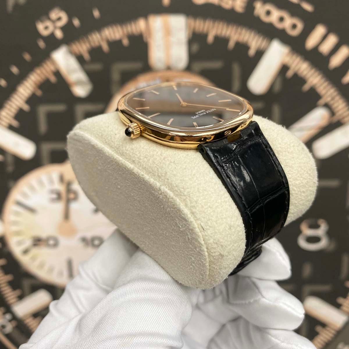 Patek Philippe 50th Anniversary Extra-Thin Golden Ellipse 34mm 5738R Black Dial Pre-Owned - Gotham Trading