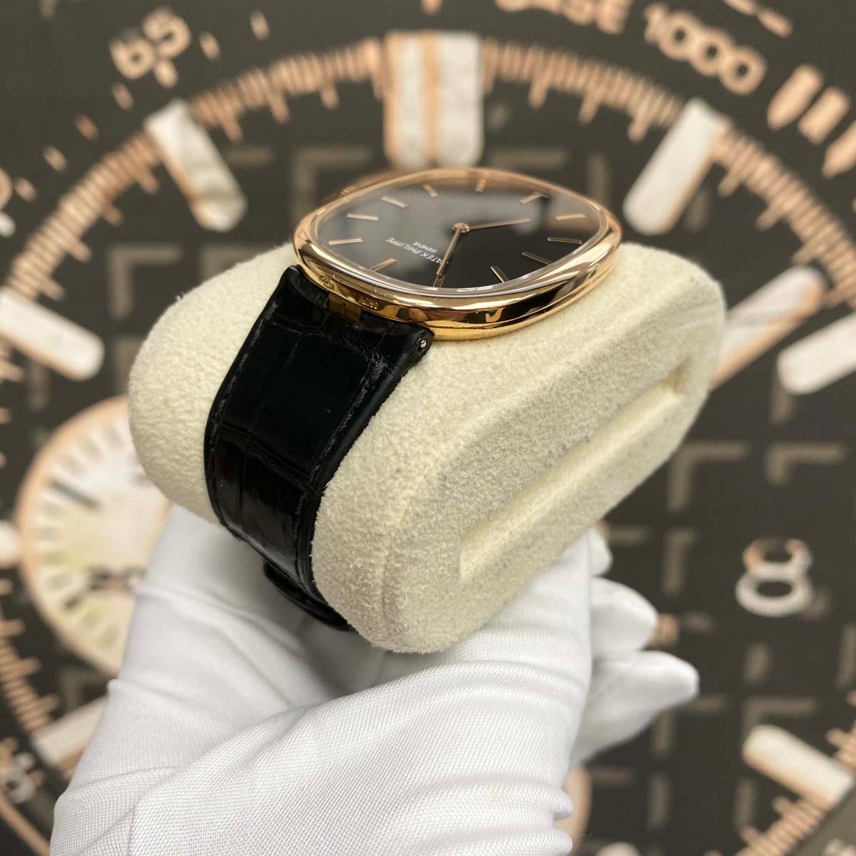 Patek Philippe 50th Anniversary Extra-Thin Golden Ellipse 34mm 5738R Black Dial Pre-Owned - Gotham Trading