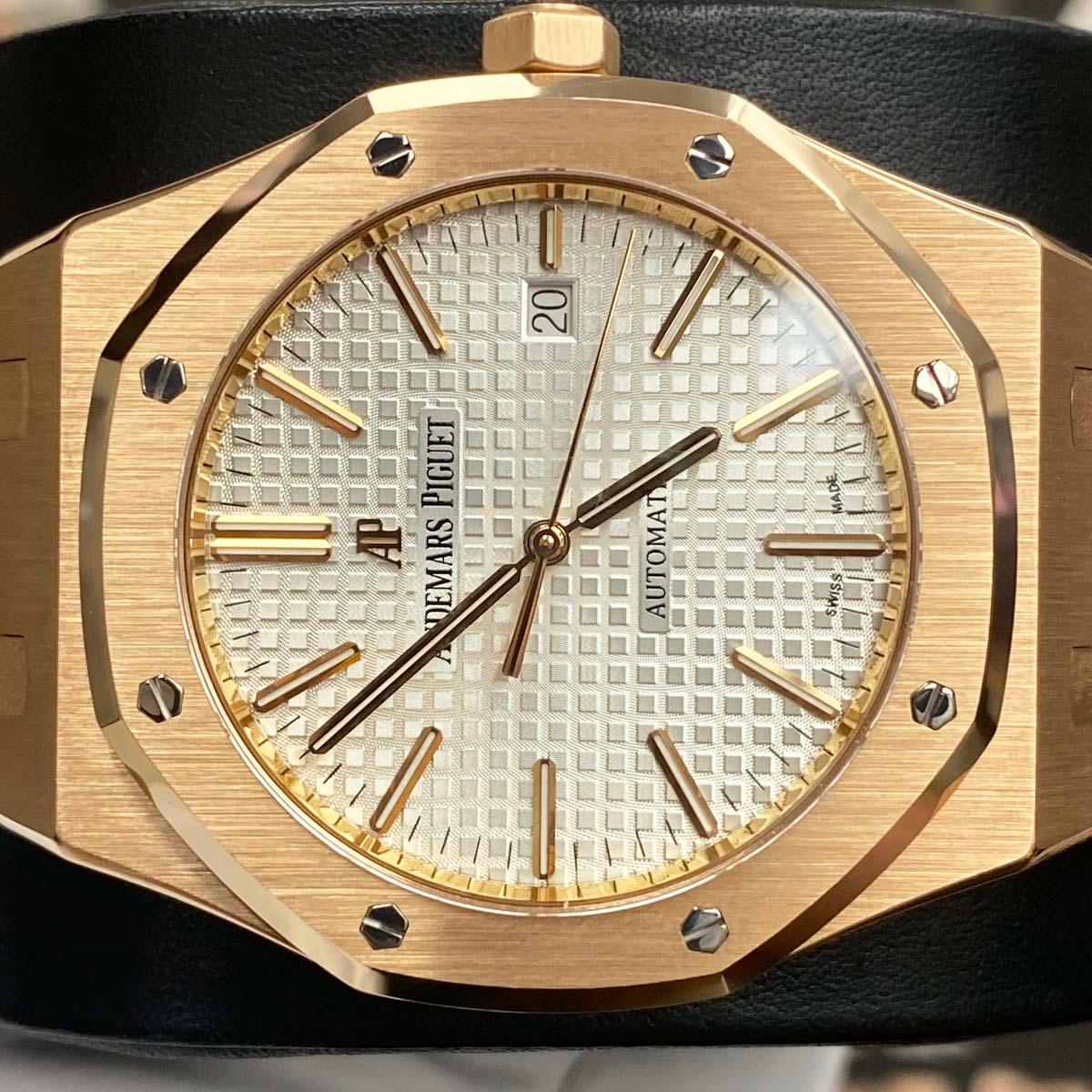 Audemars Piguet Royal Oak 41mm 15400OR.OO.1220OR.02 White Dial Pre-Owned - Gotham Trading