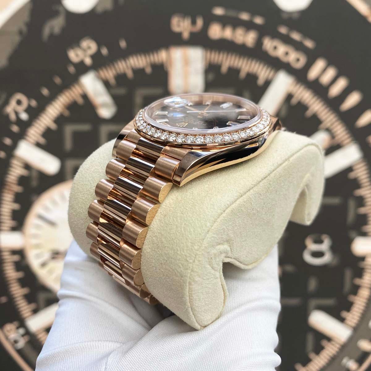 Rolex Day-Date 40 Presidential 228345RBR Diamond Bezel Baguette Eisenkiesel Dial - Gotham Trading
