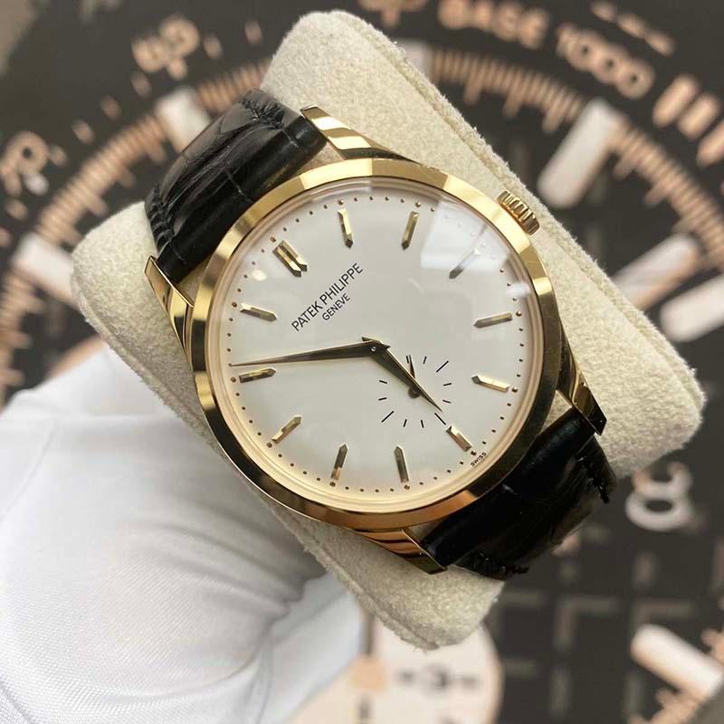Patek Philippe Calatrava 37mm 5196J Sliver Dial Pre-Owned - Gotham Trading