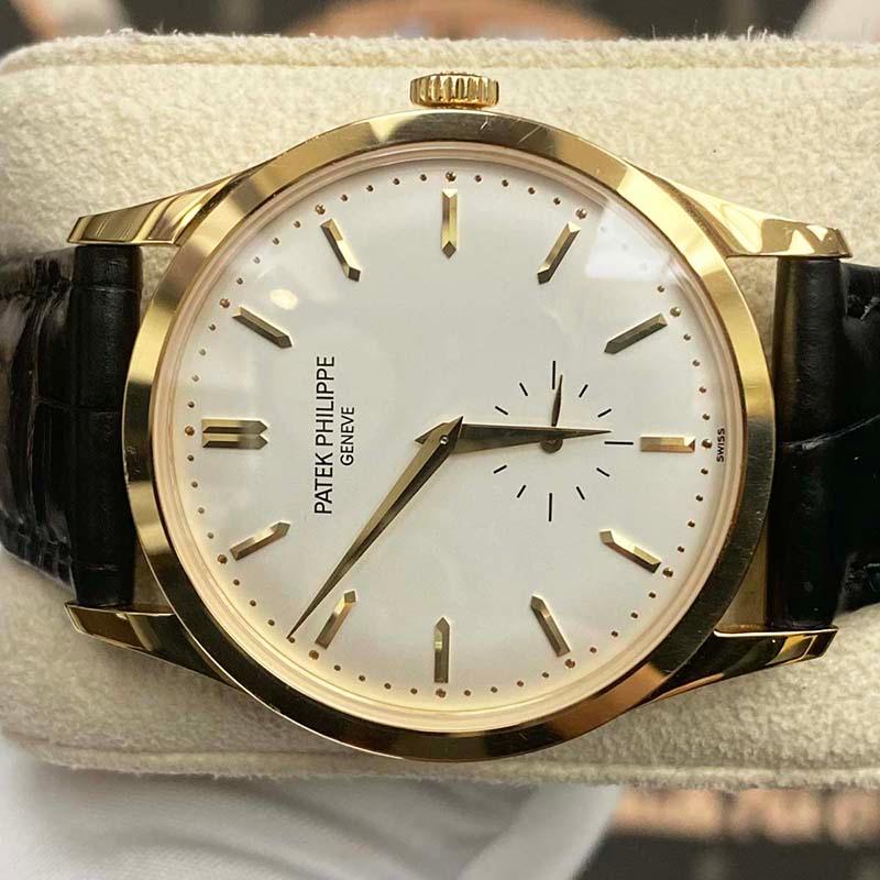 Patek Philippe Calatrava 37mm 5196J Sliver Dial Pre-Owned - Gotham Trading
