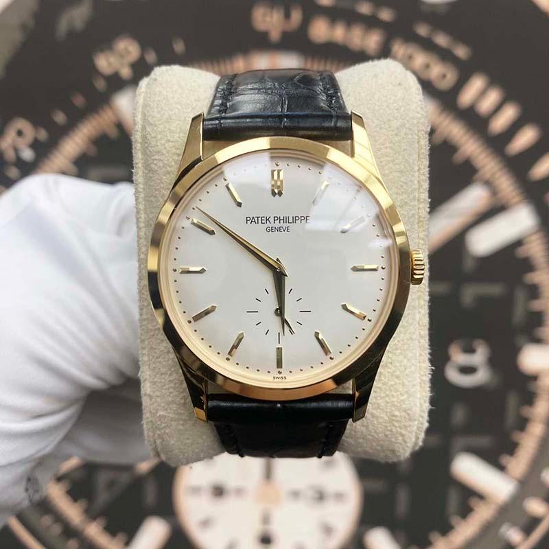 Patek Philippe Calatrava 37mm 5196J Sliver Dial Pre-Owned - Gotham Trading