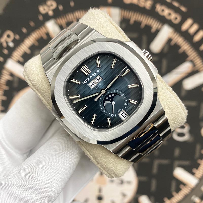 Patek Philippe Nautilus Annual Calendar Moon Phase 40mm 5726-1A-014 Blue Dial - Gotham Trading