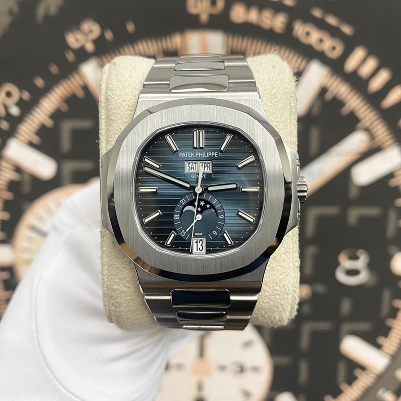 Patek Philippe Nautilus Annual Calendar Moon Phase 40mm 5726-1A-014 Blue Dial - Gotham Trading