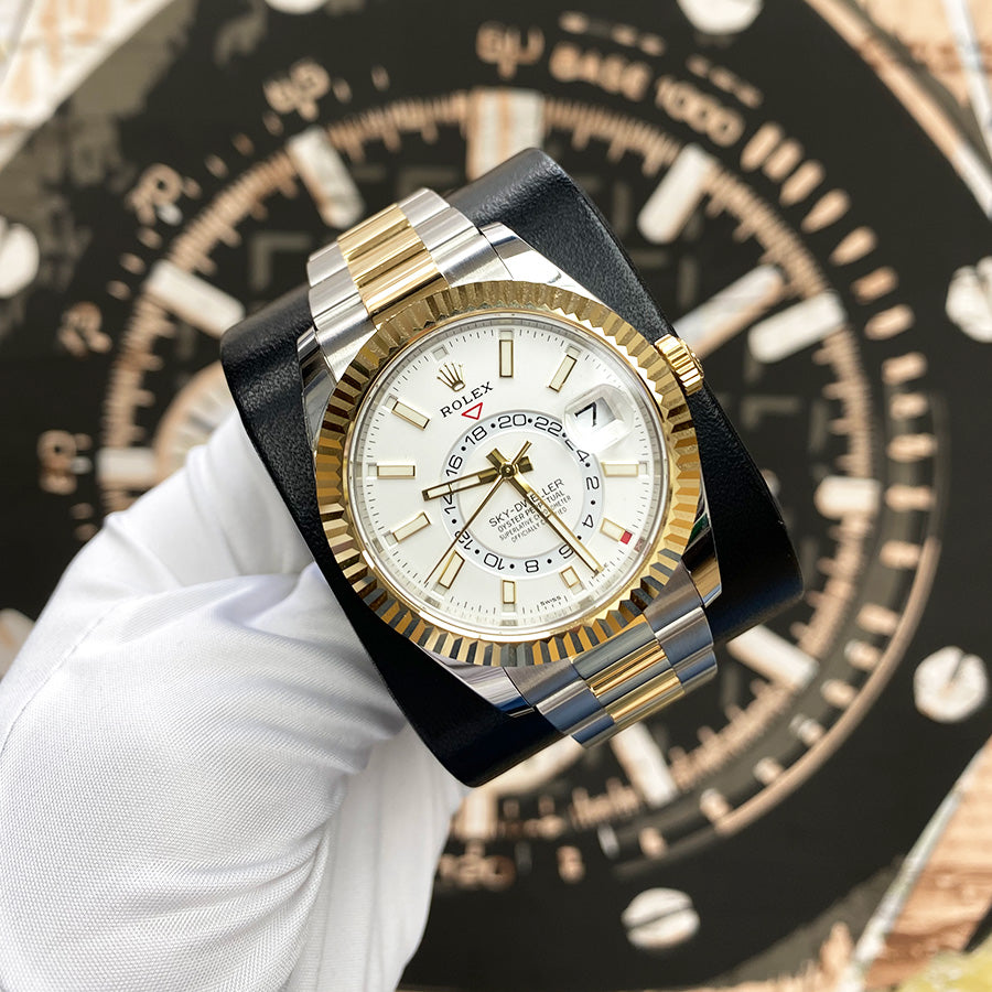 Rolex Sky-Dweller 42mm Two-Tone 326933 White Dial Pre-Owned