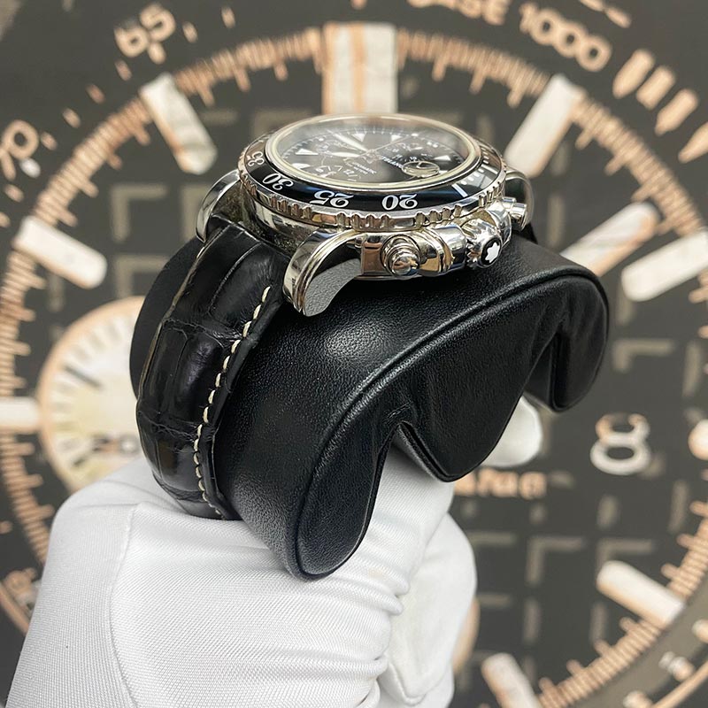 Montblanc Meisterstuck Sport Chronograph 7034 41mm Steel Black Dial Pre-Owned - Gotham Trading