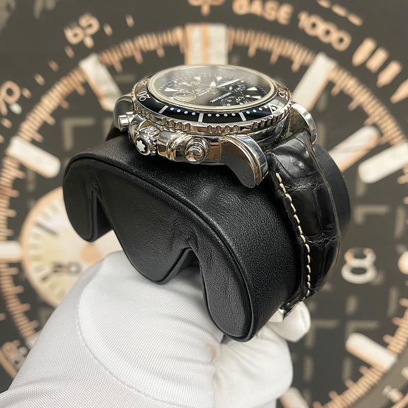 Montblanc Meisterstuck Sport Chronograph 7034 41mm Steel Black Dial Pre-Owned - Gotham Trading