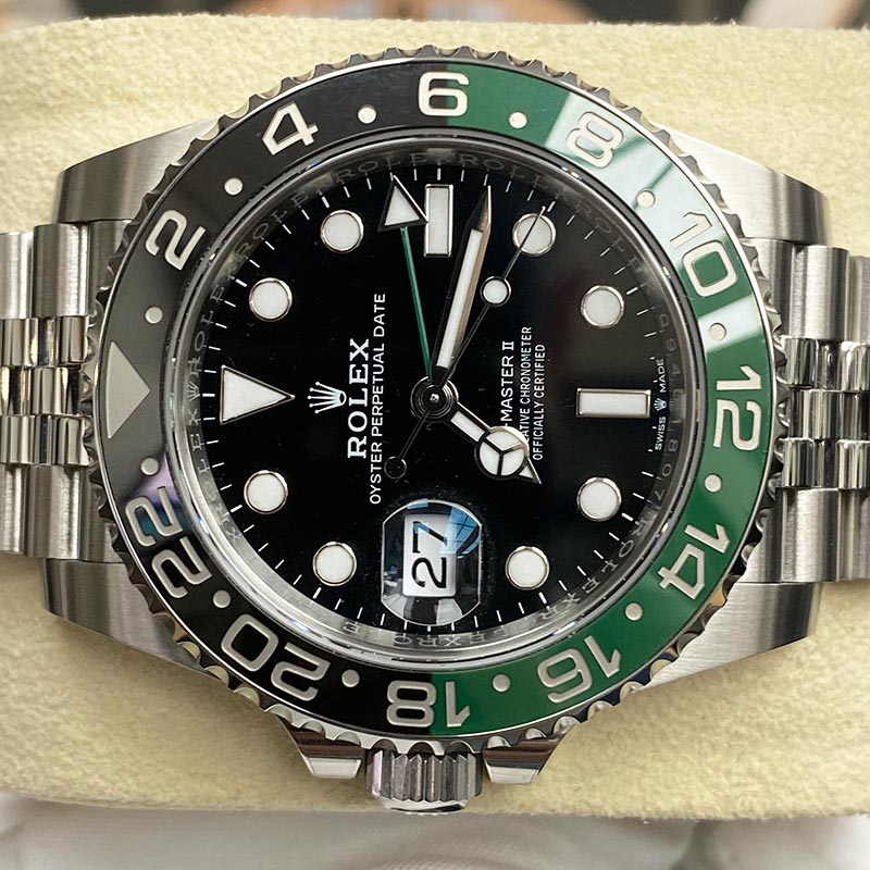 Rolex GMT-Master II Sprite Jubilee 40mm Black Dial 126720VTNR Lefty - Gotham Trading