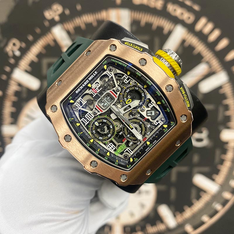 Richard Mille Chronograph RM11-03 Rose Gold / Titanium 50mm Openworked Dial Pre-Owned - Gotham Trading