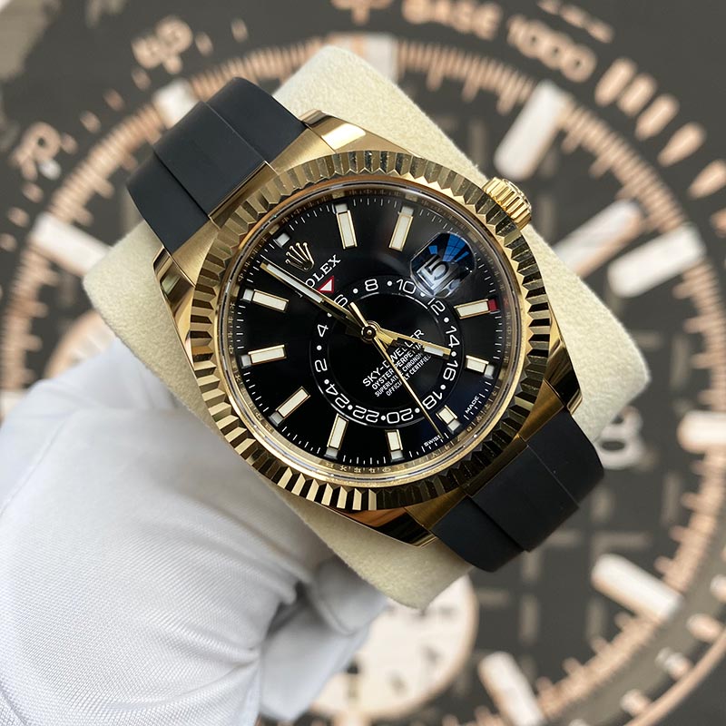 Rolex Sky-Dweller 42mm Oyster Flex 326238 Black Dial - Gotham Trading