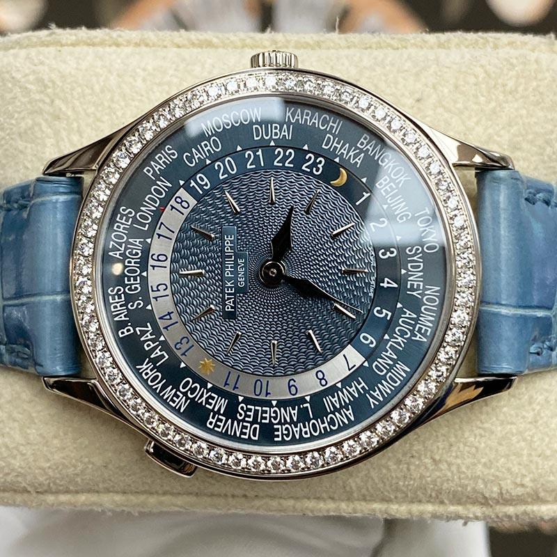 Patek Philippe World Time Complication 36mm 7130G Blue Dial - Gotham Trading