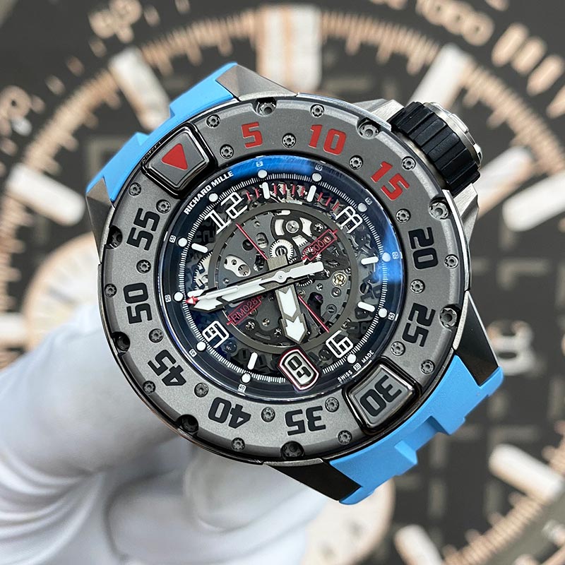 Richard Mille Serviced! RM028 Titanium Diver 47mm Openworked Dial Pre-Owned - Gotham Trading