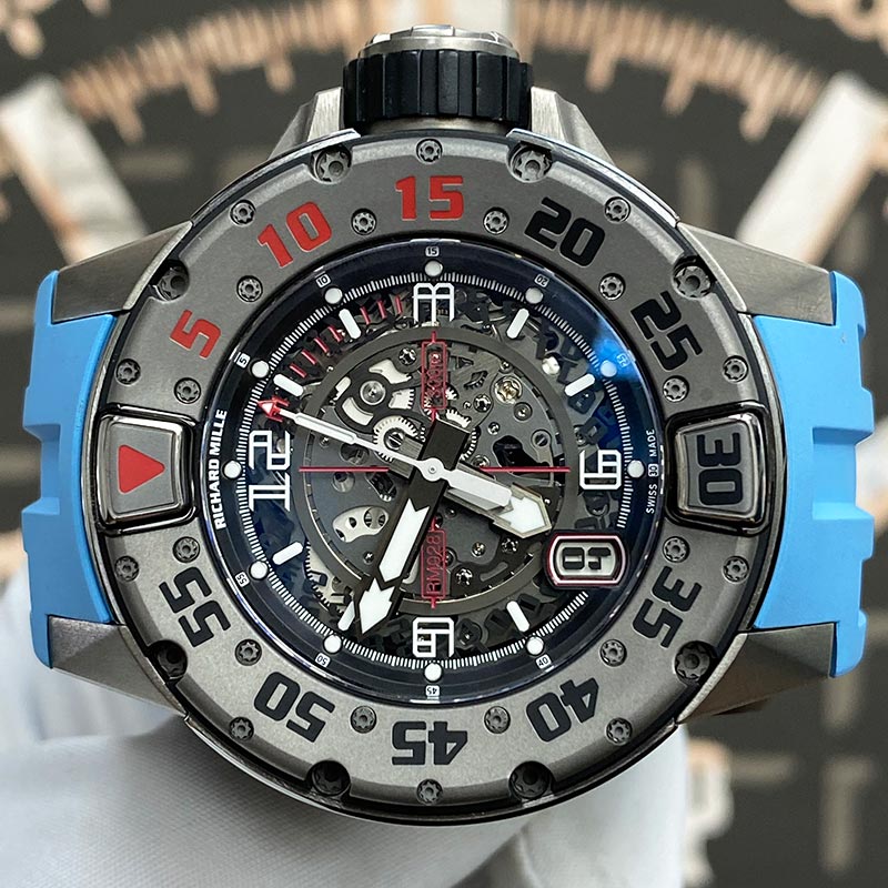 Richard Mille Serviced! RM028 Titanium Diver 47mm Openworked Dial Pre-Owned - Gotham Trading