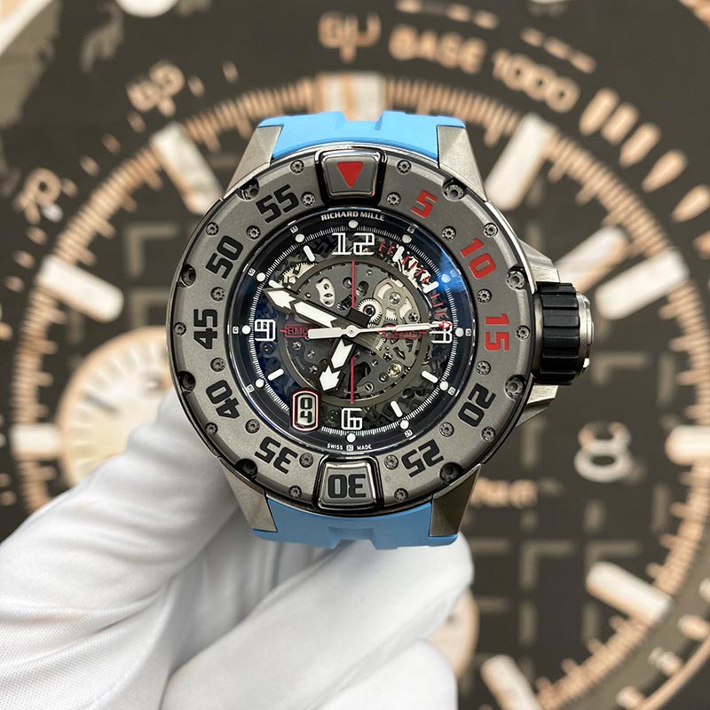 Richard Mille Serviced! RM028 Titanium Diver 47mm Openworked Dial Pre-Owned - Gotham Trading