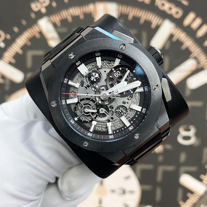 Hublot Big Bang Black Magic Black Ceramic Openworked Dial 42mm 451.CX.1170.CX Pre-Owned - Gotham Trading