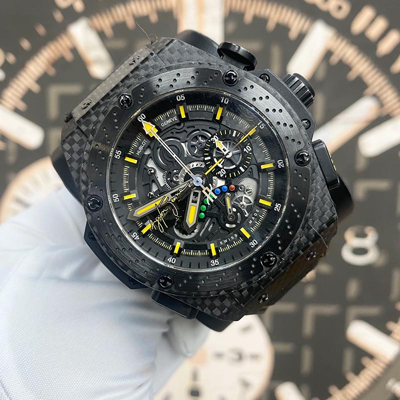 Hublot King Power Limited 500pc Carbon Ayrton Senna 48mm 719.QM.1729.NR.AES210 Pre-Owned - Gotham Trading