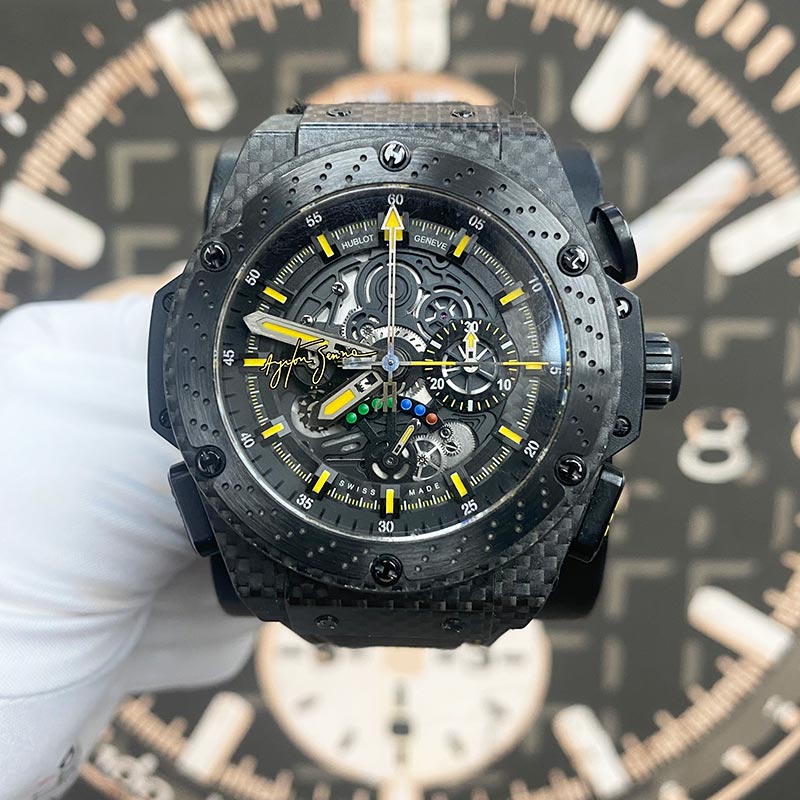 Hublot King Power Limited 500pc Carbon Ayrton Senna 48mm 719.QM.1729.NR.AES210 Pre-Owned - Gotham Trading
